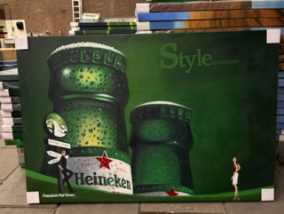 Ca. 11x Canvas schilderij Heineken 90×60